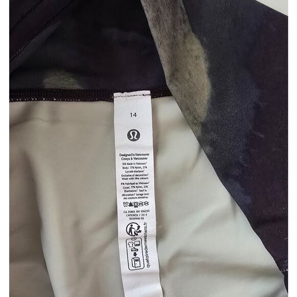 Lululemon Athletica Jogging Pants Women's 14 Black Green Camo Stretch - Picture 3 of 16